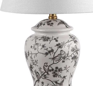 JONATHAN Y Penelope 22" Gray White Ginger Jar LED Table Lamp